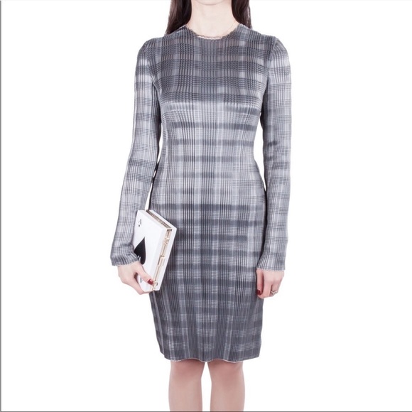 Alexander Wang Gray Plaid Pleated Dress - Picture 2 of 8